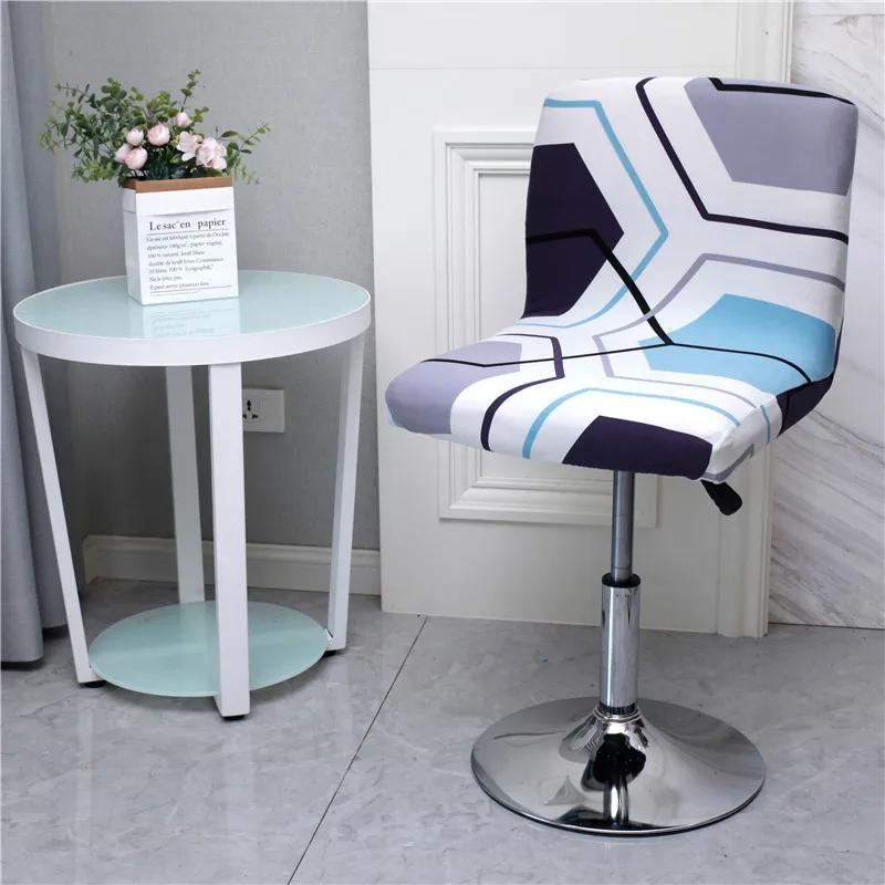 Flower Bar Stool Chair Cover Low Back Chair Slipcovers Spandex Seat Case Elastic Office Chair Cover Dining Seat Protector