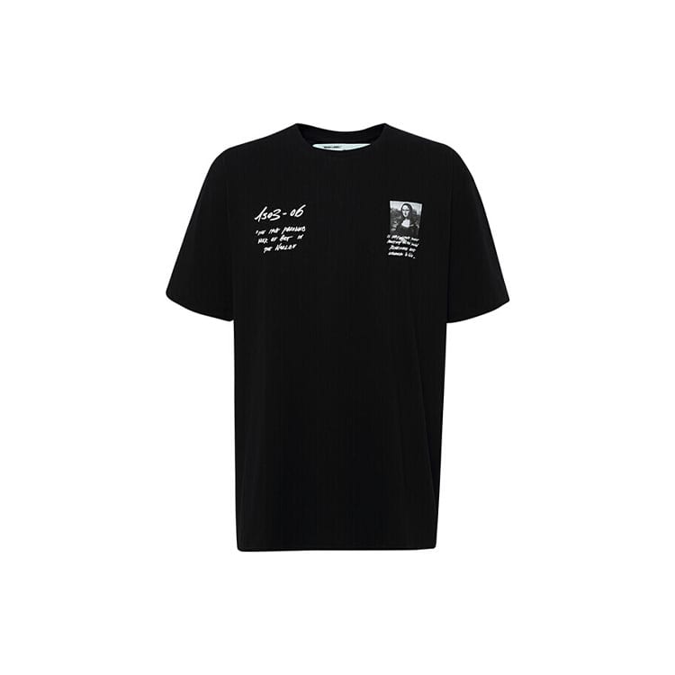 OFF WHITE Oversize'owa koszulka z nadrukiem graficznym Monalisa OMAA027S191850051020