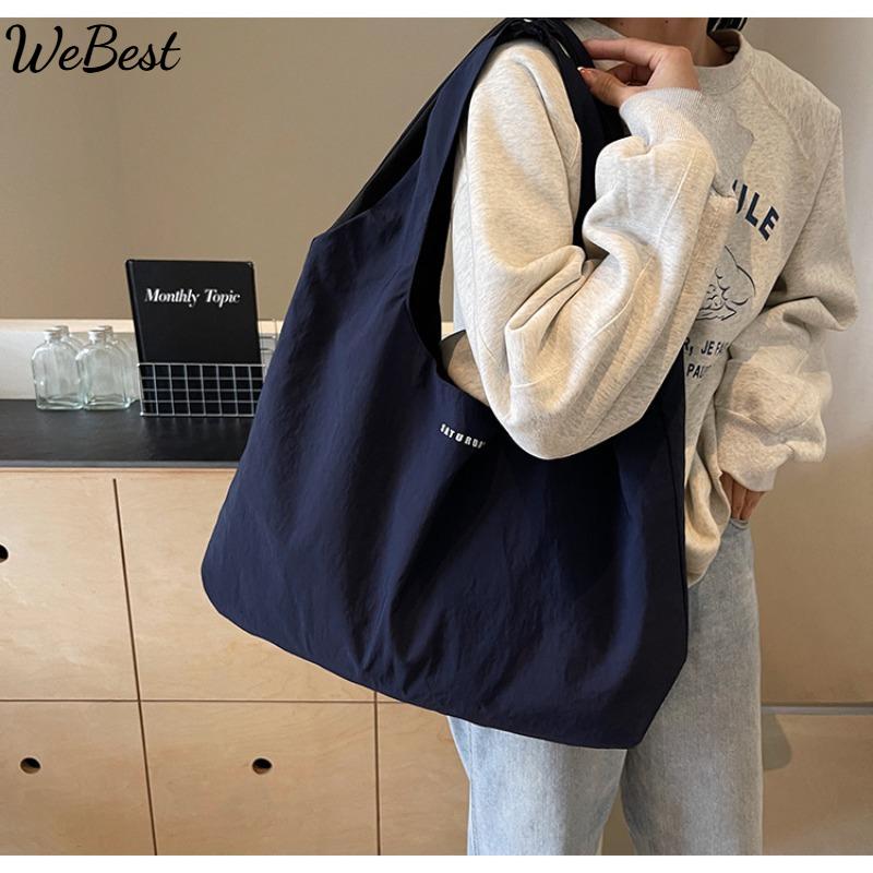 

Color Collision Letter Casual Handbag 2025 New Simple Shoulder Bag синий