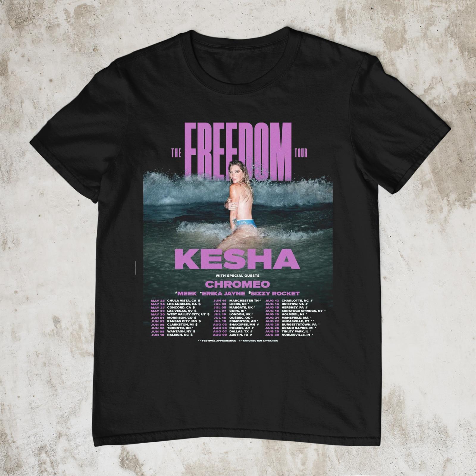 Kesha The Freedom Tour for Summer 2026 T-Shirt S-5XL TU1856 S