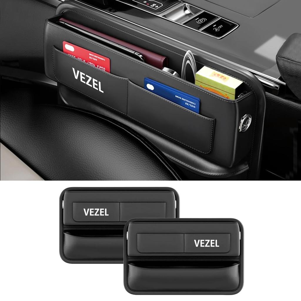 Vezel Gap Storage Box VEZEL Exclusive Logo Seat Side Pocket Compatible with Car Vezel RV Series RV3 RV4 RV5 RV6 Large Capacity Storage Accessories
