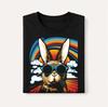 Retro Bunny Sunglasses T-Shirt: 70s Rainbow Rabbit Graphic Tee
