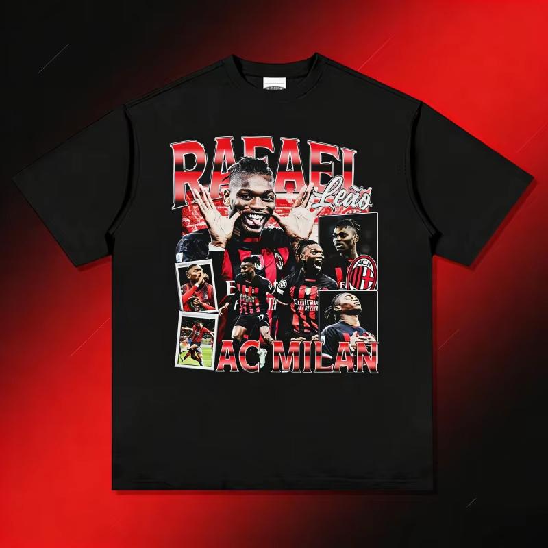 

2026 Rafael Leo Leao Cotton Men s Shirt Milan Football Jersey Commemorative Shirt Summer Women s Short Sleeved Tshirt - Men... 5XL різнокольоровий