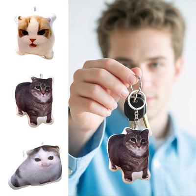 Sleutelhanger met kat, sleutelhanger met huisdier, sleutelhanger met foto, herdenkingscadeau voor huisdier, cadeau voor dierenliefhebber