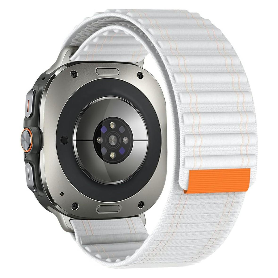 KALEBOL For Samsung Galaxy Watch Ultra 47mm Nylon Watch Strap Magic Tape Wave Wrist Band B