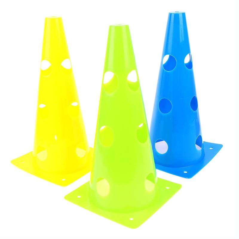 5Pcs 32Cm Barrier Football Road Flat Training Cone Perforated Sign Obstacles Road Cones Soccer Basketball Training Equipment