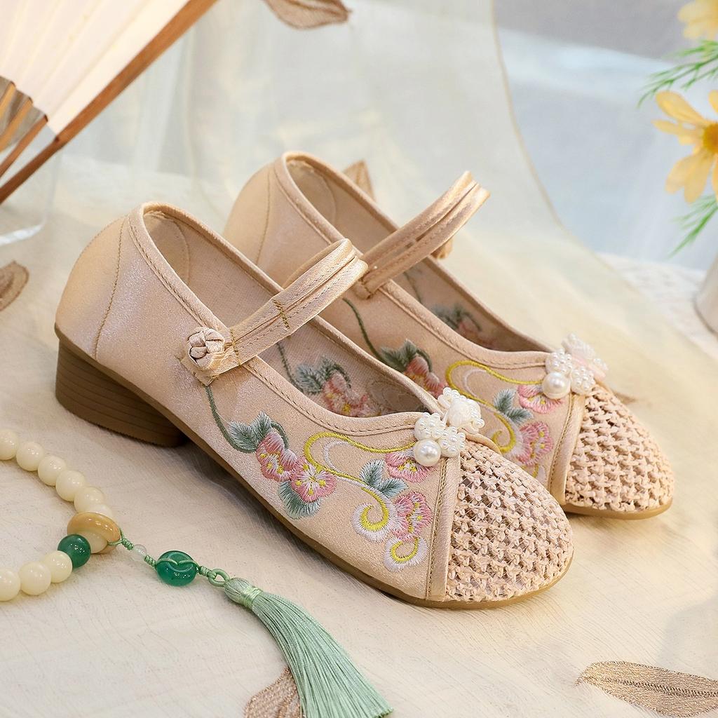 [Yirou] 2025 nowe stare pekińskie buty z tkaniny styl etniczny lekkie buty cheongsam z butami styl etniczny haftowane buty