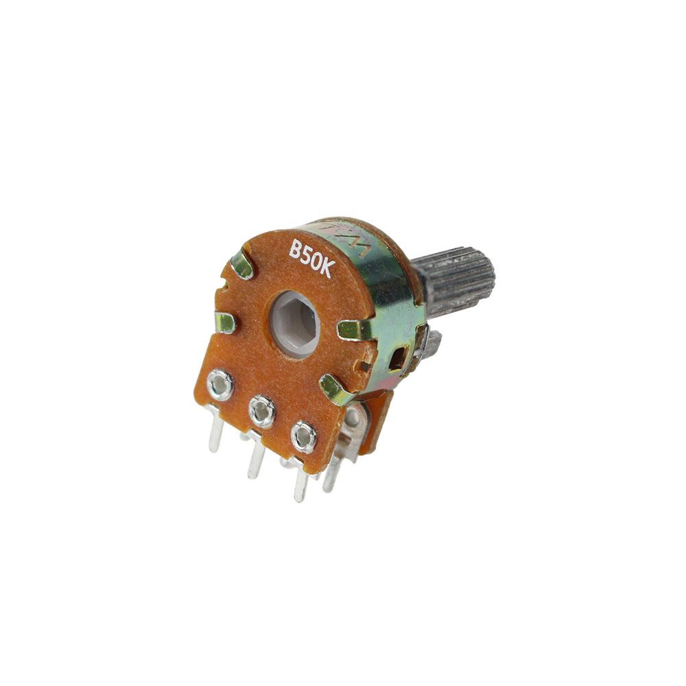 10 Stück WH148 Potentiometer B1K B2K B5K B10K B20K B50K B100K B500K Lineare Potentiometer 6-Pin 20mm Schaft mit Muttern und Unterlegscheiben Kit