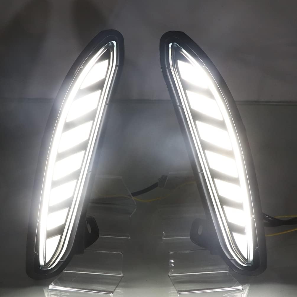 DRL For Toyota Venza 2021 2022 2023 2024 With Turn Signal Yellow Led Daytime Running Light Front Bumper Fog Lights Driving Lamp Blue Night Light