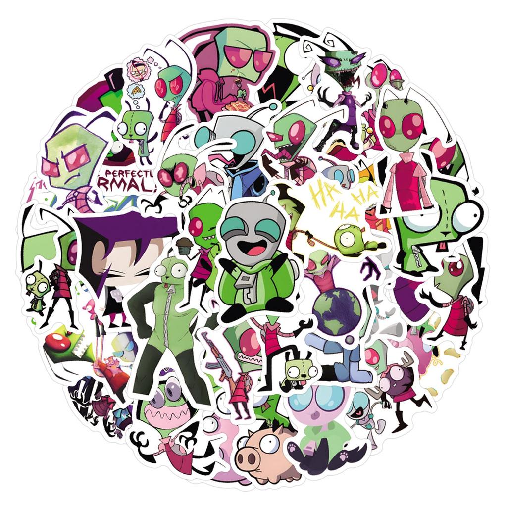 55-110 Invader ZIM Graffiti Stickers for Car, Luggage, and Cups