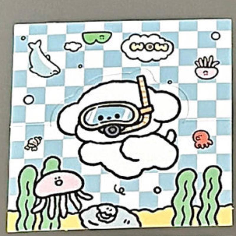 10Pcs Cute Cartoon Puppy Grid Card Head Card Back Kpop Star 3 Inch Photo Card DIY Decor Packing Material Gift Packaging