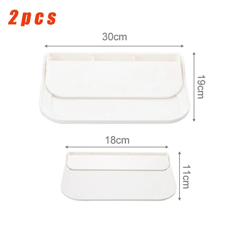 Folding Wall Mounted Shelf Saving Space Foldable Storage Rack Punch-Free Phone Holder Wifi Router Storage Tray BathroomOrganizer
