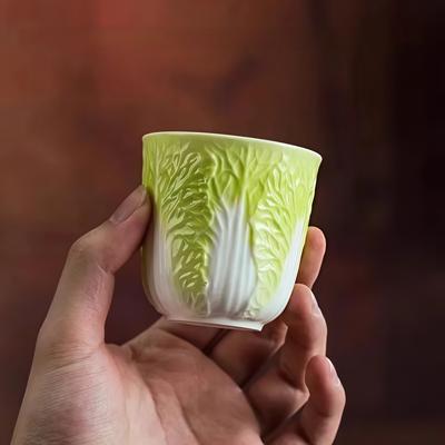 150ML Chinese Cabbage Gongfu Tea Cup Fortune Tea Ware Creative Tea Ceremony for Home Office Living Room Decor