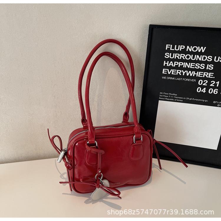 Retro pillow bag women's high-end sense small fresh handbag fashion literary bowling bag single shoulder messenger bag