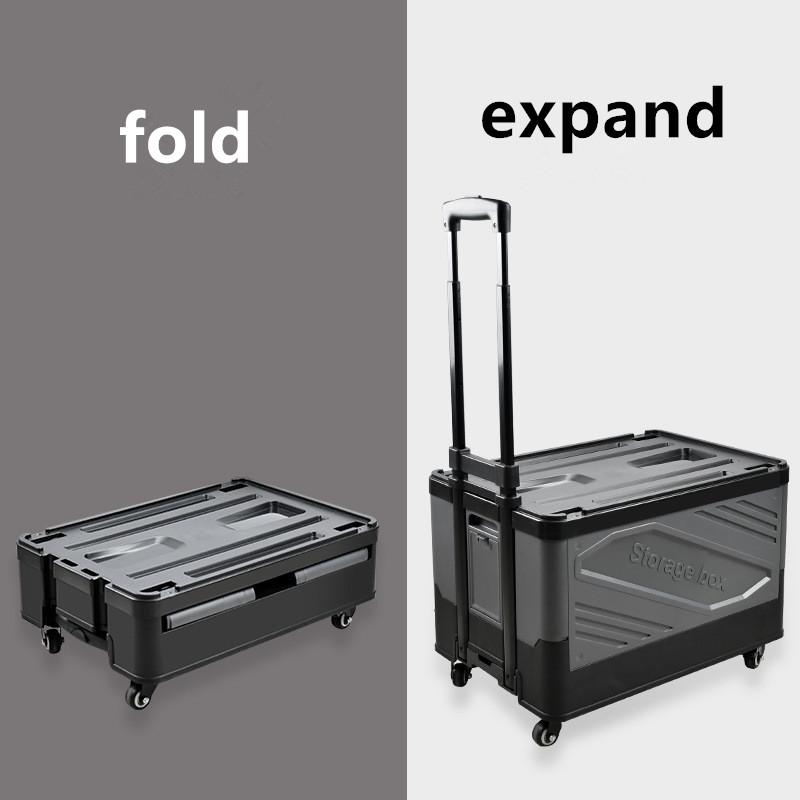 Outdoor camping storage box, car folding trolley box, camping picnic organizer box, grocery cart, small cart, shopping cart