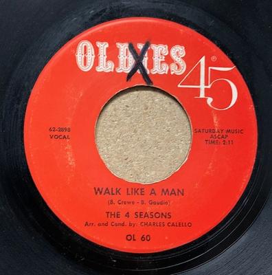 7inch Record FOUR SEASONS  Walk Like A Man  Lucky Ladybug OL60 Oldies 45 US Rock Used