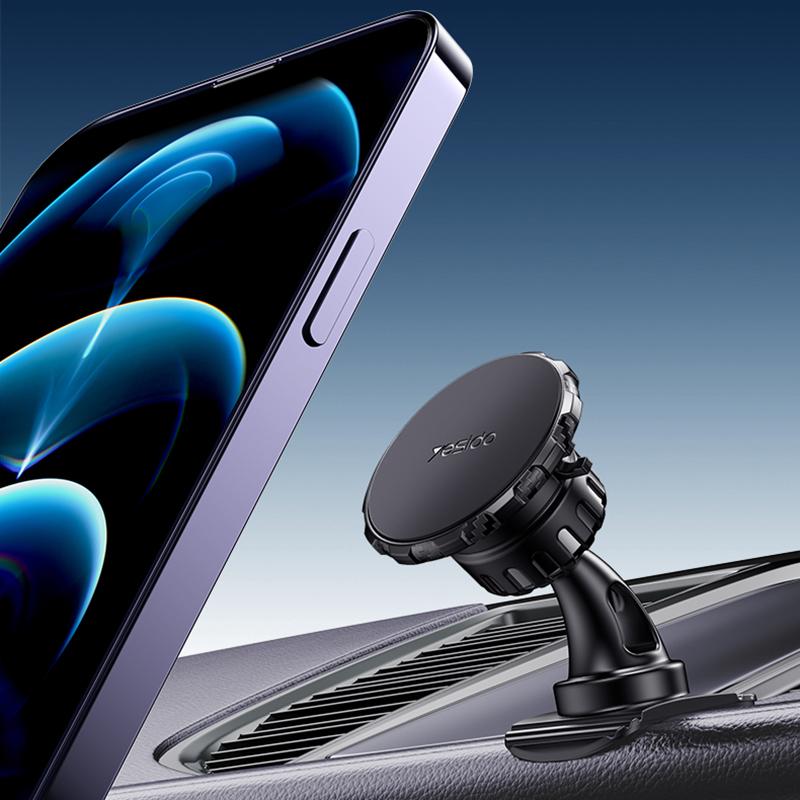 YESIDO C153 Adhesive Car Dashboard Phone Holder Magnetic Rotatable Phone Bracket with Air Vent Clip