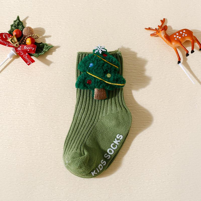 

Christmas Baby Non-slip Floor Socks Cartoon Children s Medium Tube Baby New Year s INS Socks