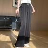 2025 Spring/Summer Women's High Waist Ice Silk Loose Wide Leg Pants - Textured, Solid Color, Versatile Casual Draping Design