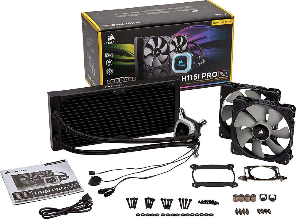 Corsair H115i PRO RGB Liquid CPU Cooler with Both Intel and FN1150 [Compatible AMD] CW-9060032-WW