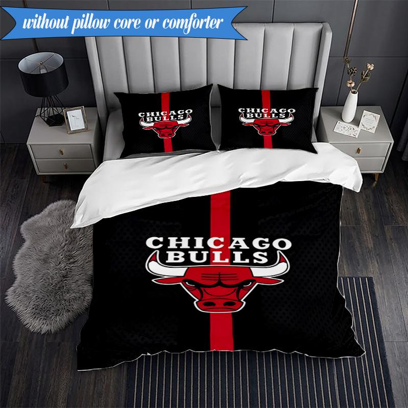 3PCS Bull Basketball Artwork Bedding Set,Including 1pc Duvet Cover And 2pcs Pillowcases Perfect for Bedroom, Dormitory, Fan Christmas Gift