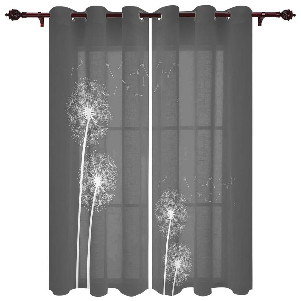 Dandelion Butterfly Flowers Plant Animal Decoration Home Curtains Household Goods Living Room Bedroom Curtain