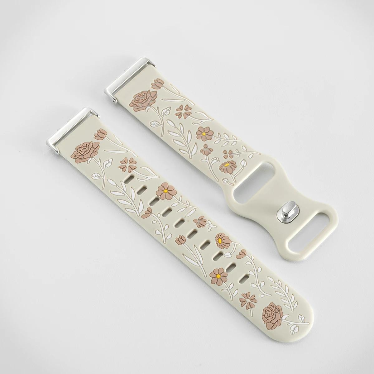 Гравированный силиконовый ремешок для Samsung Galaxy Fit 3 Спортивный ремешок-петля для Samsung Fit 3 Смарт-часы Запасной браслет Galaxy Watch Fit 3