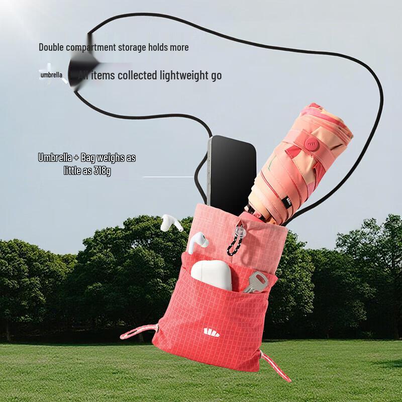 Beneunder Five-Fold Black Glue Sun Protection Umbrella