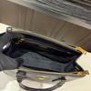 [Pre-Owned] Galleria Tote Bag With Triangle Metal Logo Hardware In Black - Excellent #SRKXMM