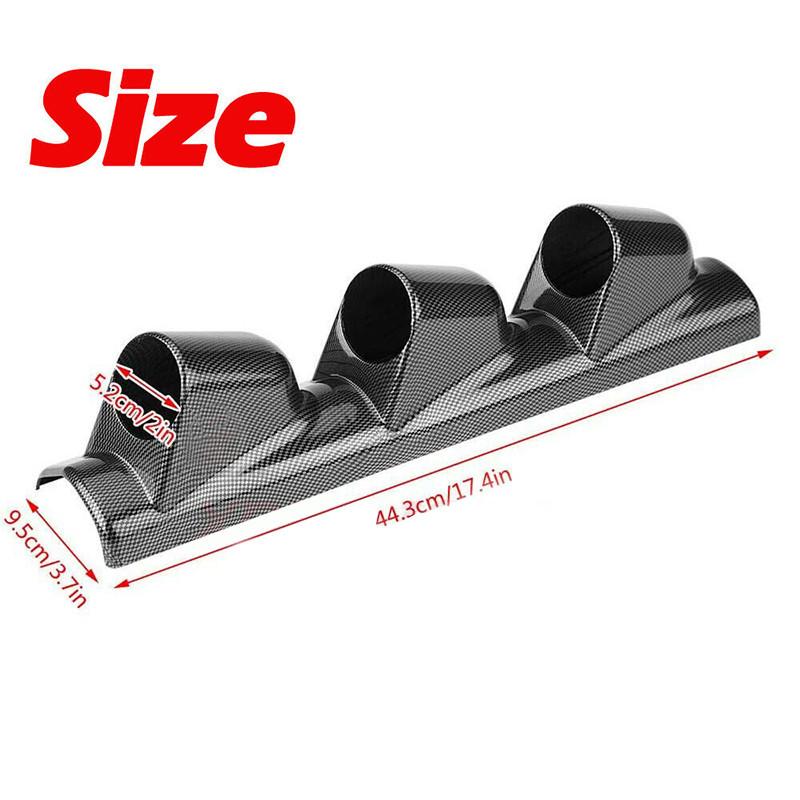 Universal 52mm Car Gauge Pod Universal Black/Carbon Three Hole Car Meters Holder A-Pillar Pod Triple Gauge Holder