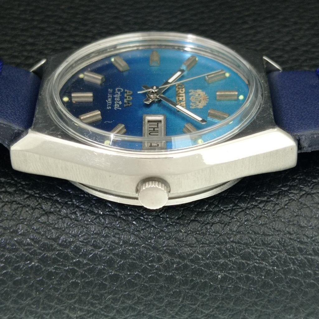 AUTOMATIC VINTAGE ORIENT AAA CRYSTAL JAPAN MENS ORIGINAL DIAL WATCH A707776-1
