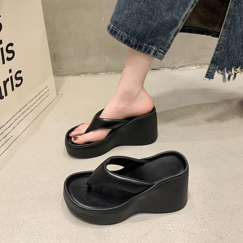 Women's Flip-flops Designer Chunky Slippers Fashion Platform Wedges Slippers Outdoor Non Slip Beach Slippers Summer Women Slides