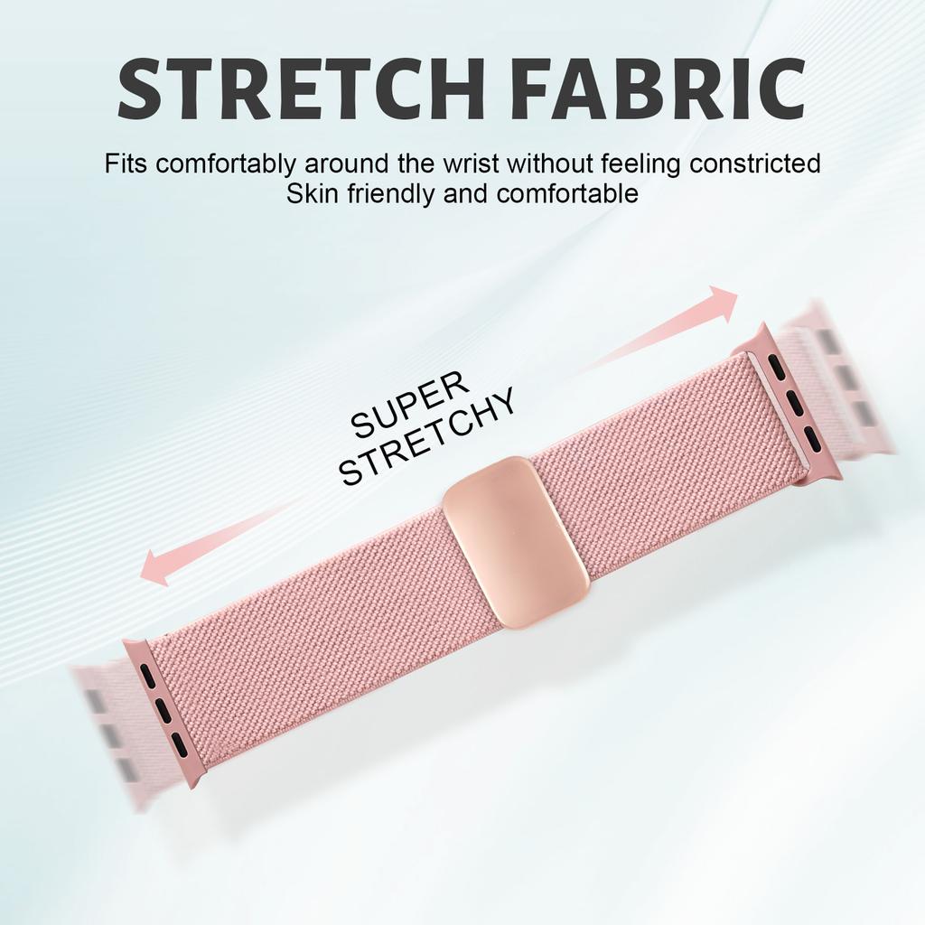 Magnetic Loop For Apple Watch Band 40mm 44mm 45mm 49mm 41mm Scrunchie Nylon Bracelet Iwatch Series Ultra 2 9 3 6 7 8 Se 10 Strap