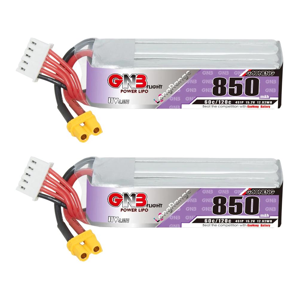 GAONENG GNB LiPo Battery 850mAh 4S 15.2V 60C Long Range XT30 Plug For Beta95X, Beta85X, Beta75X, CineBee, UAV, 2 To 3 Inch Drone