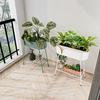 Nordic Iron Plant Stand  Stable Double-Layer Organizer for Living Room  Balcony Flower Pot Holder  Freestanding Plant Rack