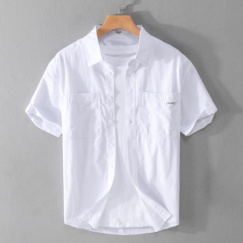 Men's Summer Casual Short-Sleeve Comfortable Loose-Fit Shirt - Versatile Fresh Workwear 706