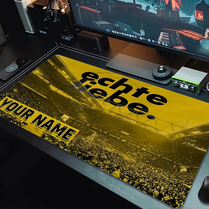 Niestandardowa nazwa Dortmund Podkładka pod mysz Duża Poduszka na stół do gier Antypoślizgowa Laptop Tablet Duża Podkładka pod mysz XXL Mata Mini PC Mata do gry Z blokowaną krawędzią_XIA