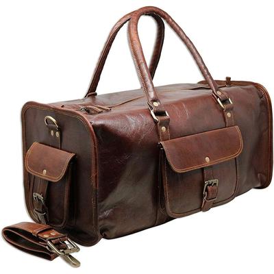 Borsa Duffel in Pelle da Viaggio Bagaglio a Mano Impermeabile Borsa da Notte/Weekend per Palestra