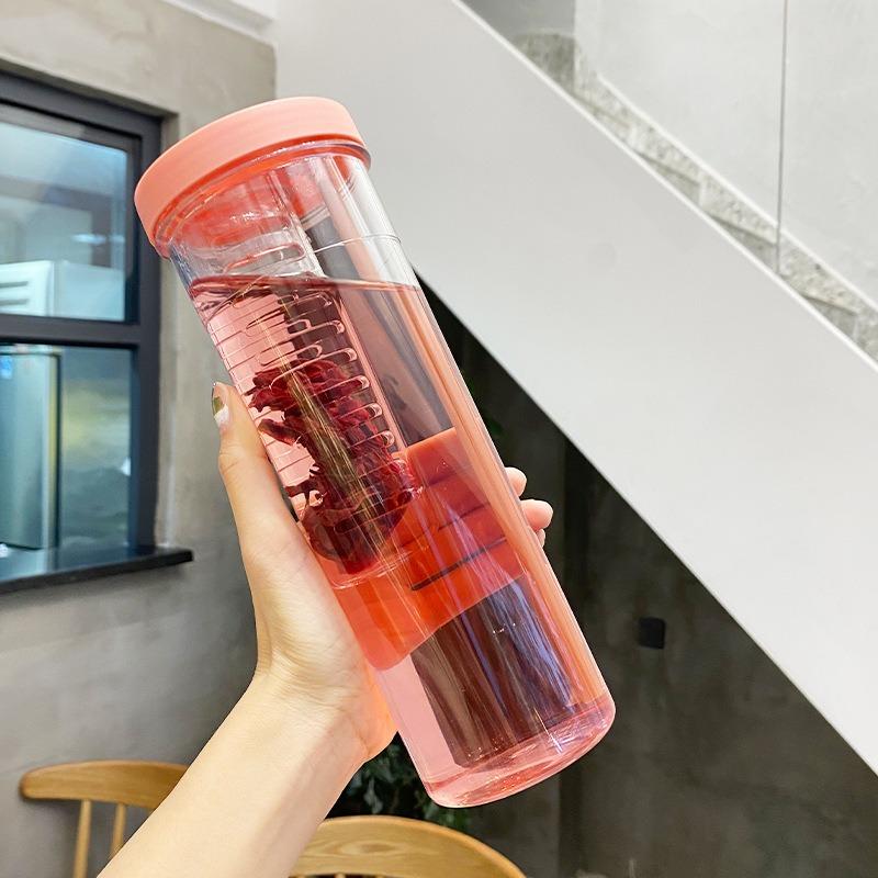 

Large Capacity Easy to Carry Straw Cup See-Through Non-leaking Water Cup with Filter Adorable Drink Bottle for Boys and Gi Practical Use 700ML