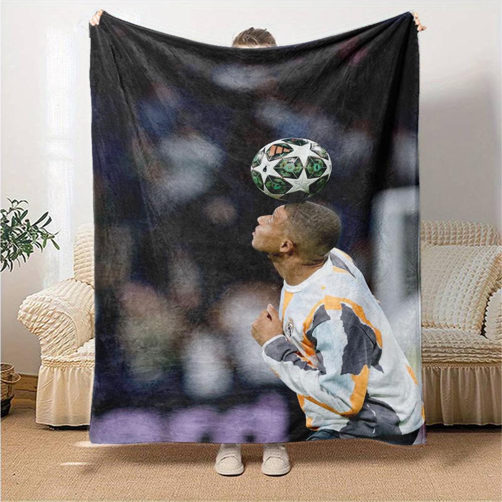 Star Player Kylian Mbappé Blanket Warmthful Decor Great for Chair Livingroom Office Chair for All Occasions Warmthful Decor