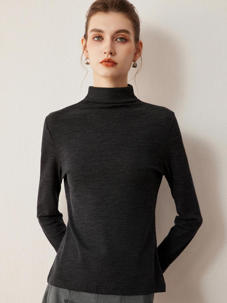 Women's Machine Washable Ultra-Fine Wool Base Layer: Half-High Neck, 2026 Autumn/Winter Thin Knit Sweater