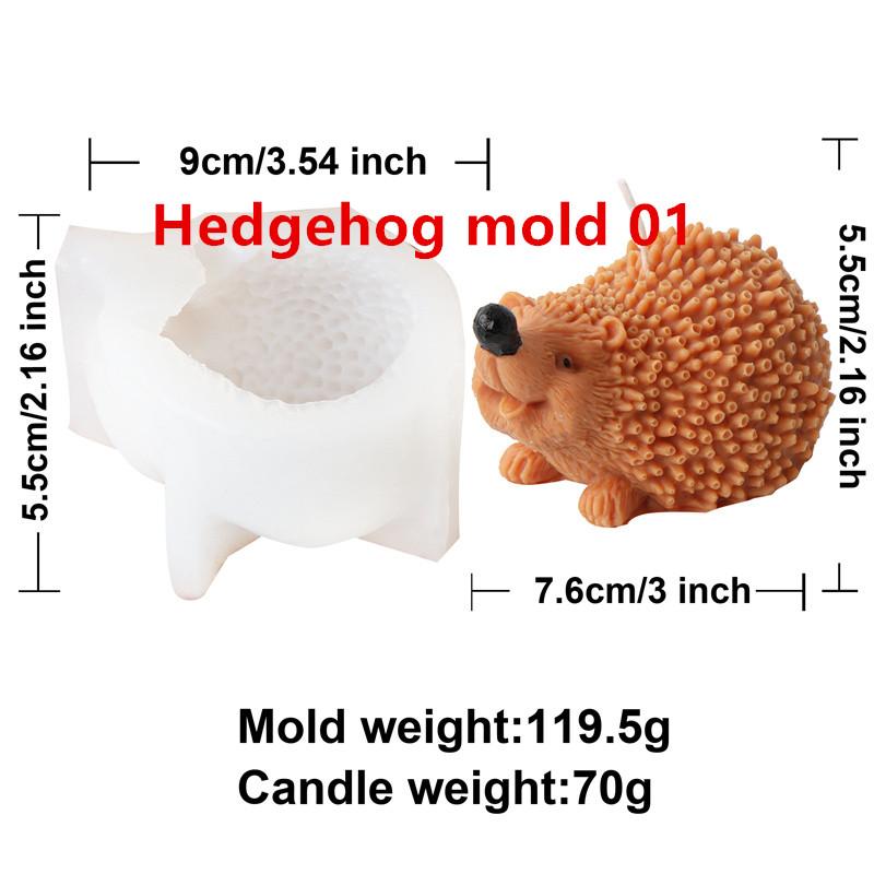 3D Cartoon Hedgehog Groundhog Silicone Candle Mold DIY Cute Animal Handmade Scented Candle Gypsum Mould Home Decor Gift
