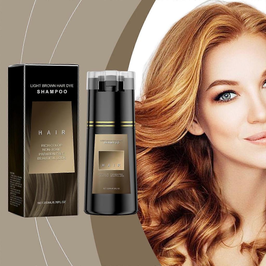 Amz Hair Shampoo (Light Brown) Plant Extract Care, Multi-Color Diy, Trendy Hair Coloring, Gentle And Easy To Apply