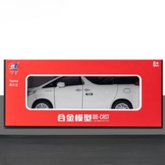 Lqbn4 Large Size 1/18 Toyota Alphard MPV Alloy Car Model Diecast Metal Toy Vehicles Car Model Simulation Sound and Light Children Gift