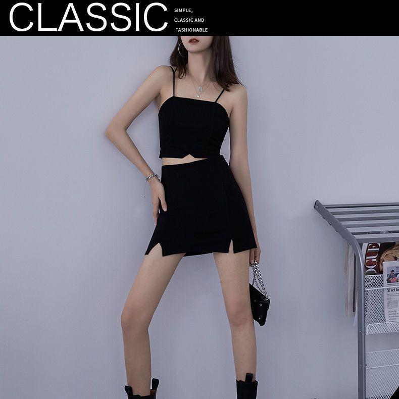 

Plus Size Women s High Waist Slimming Bodycon Pencil Skirt with Slit 2XL чорний