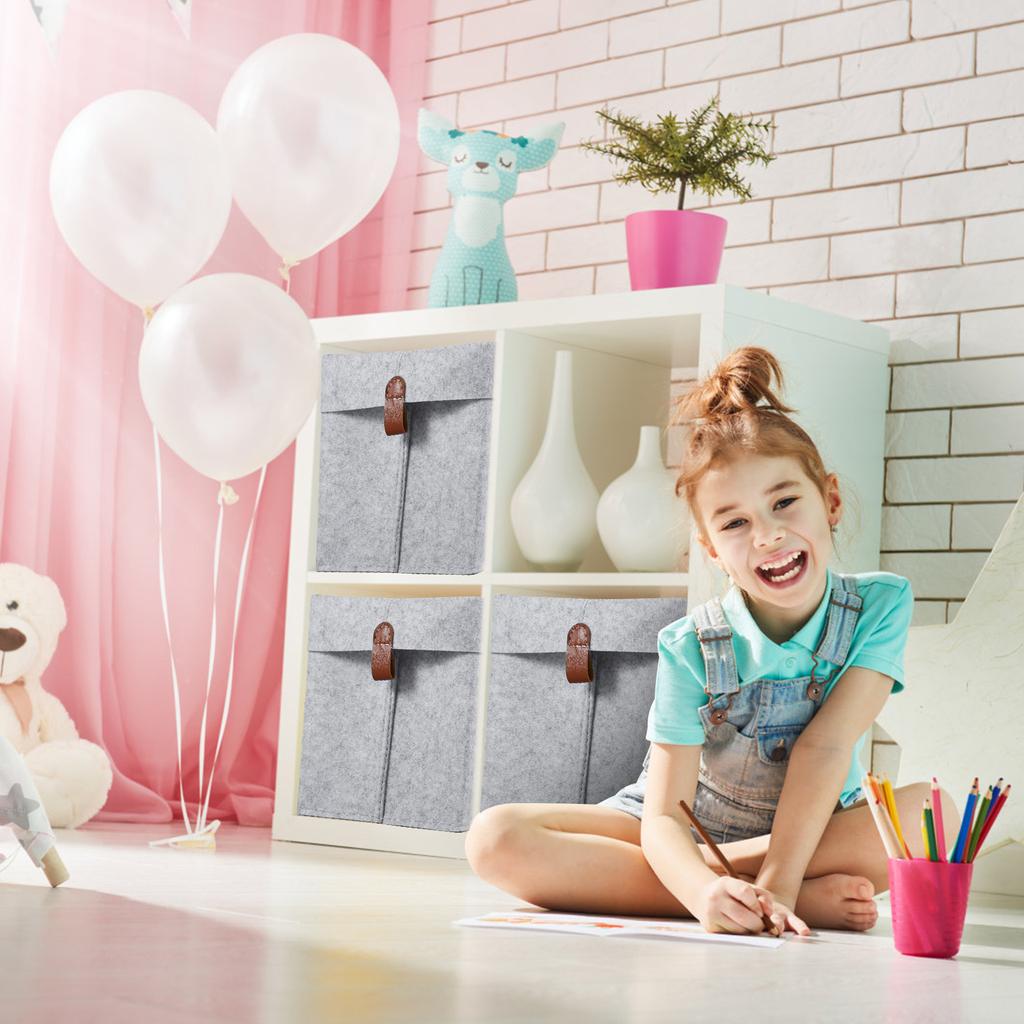 6Pcs Fabric Cube Foldable Storage Organizers Clothes Blanket Organizer Box Closet Storage Bins with Hanging Ring Toys Basket Hot