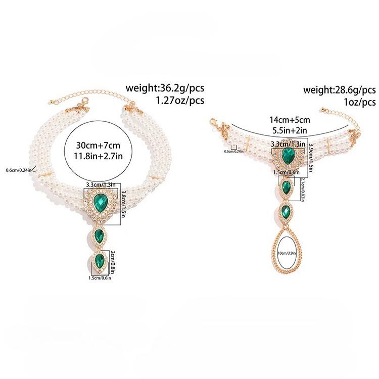Imitation Pearl Beads Crystal Choker Necklace for Women Collar Wedding Jewelry Accessories
