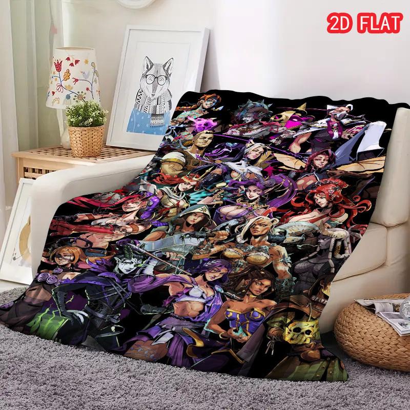 

Dark Fantasy Game Characters Print Flannel Blanket, Soft Cozy Throw for Gamers 80cm x 120cm