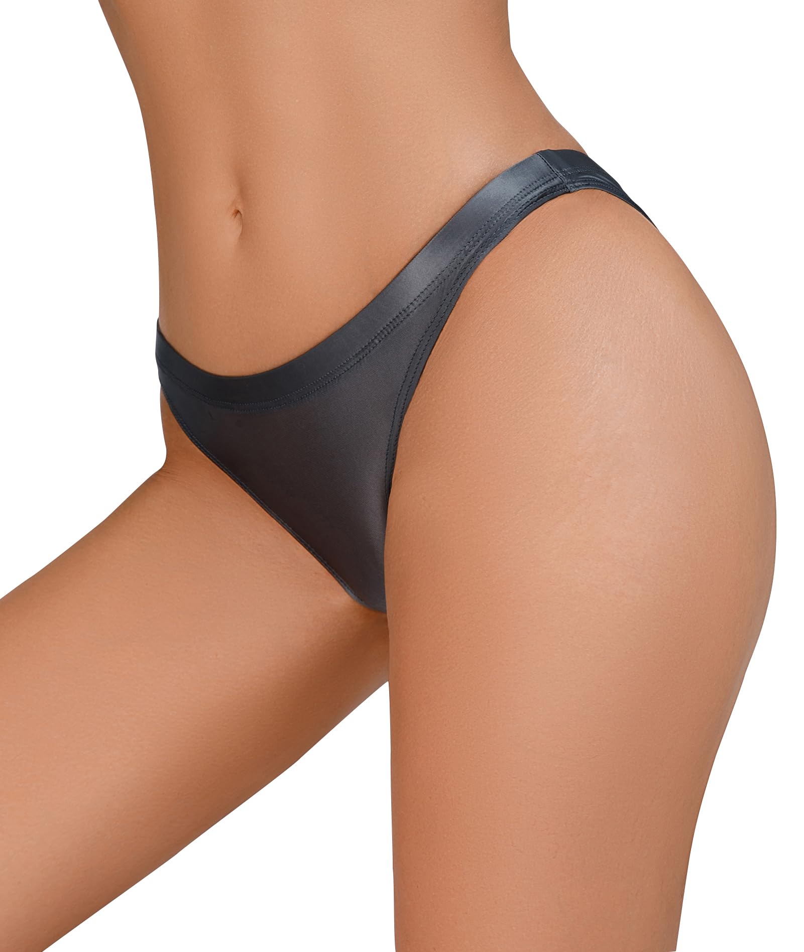 

Panegy Блестящие Высокие Сексуальные Бесшовные Трусики для Бодибилдинга и Повседневной Носки Плюс XL Женские Трусики Танга, Атласные Трусики с Низкой Посадкой, Эластичность, Носка, серый