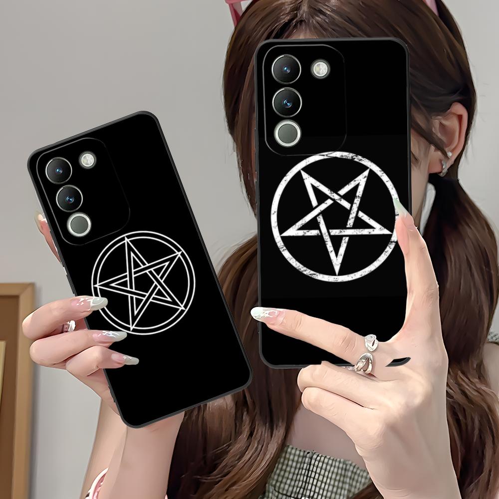 Aesthetic Pentagram Phone Case for VIVO V60 V50 V40 V30 V29 V27 V25 V23 Pro Lite 5G Soft TPU Shockproof Cover